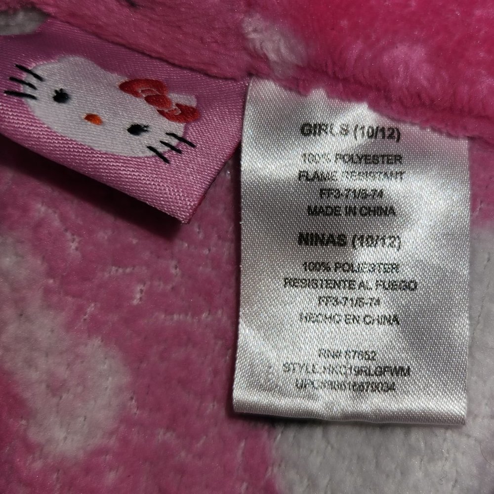 HELLO KITTY by Sanrio, Girls Soft Fleece Pink Robe, Size 10/12 EUC - Picture 7 of 8